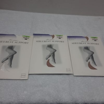 Lot Of 3 Vtg JCPenney Pantyhose Sheer Caress Sheerest Support  Size Average
